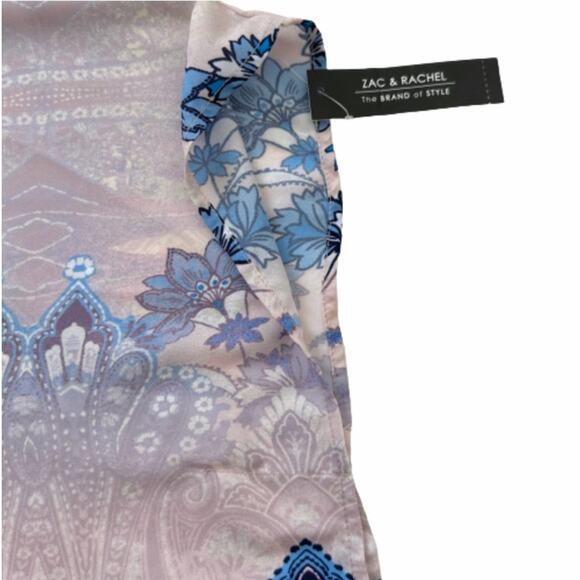 Zac & Rachel Top Poncho Lilac Blue Paisley V-Neck Festival Boho Poncho Small NEW - Picture 9 of 12